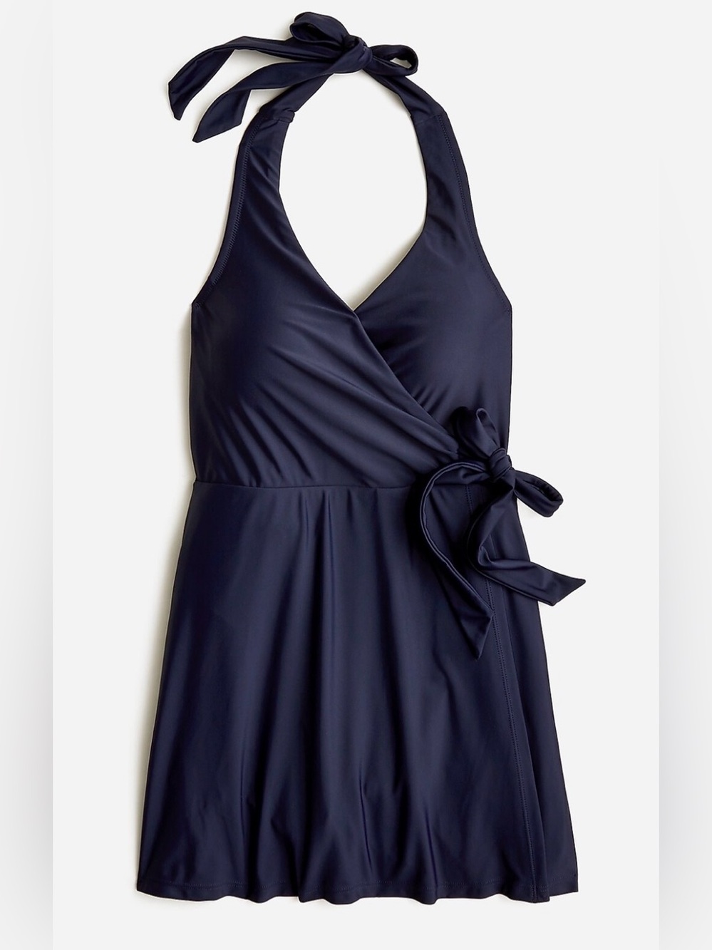 NWT J. Crew Navy Halter Wrap Swim Dress/One-Piece - Size 8
